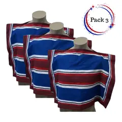 EKOL TACTICA MILITAR - Pack 3 Mantas Poncho De Huaso Cueca Adulto-Juvenil 90x130cm