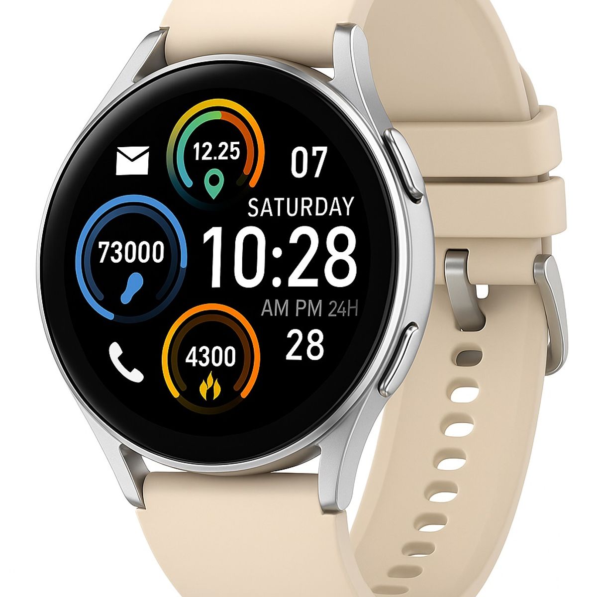 GENERICO - Smartwatch Mujer Diseño Elegante con Correa Blanca Llamadas Bluetooth