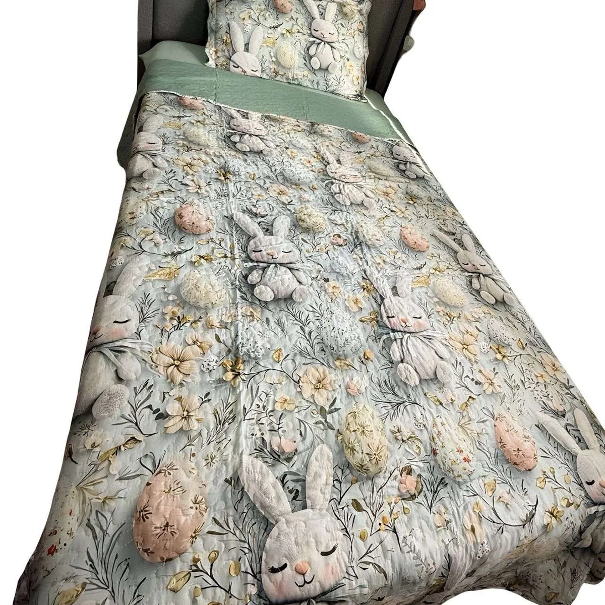 GENERICO - CUBRECAMA QUILT DE VERANO NIÑA NIÑO INFANTIL CONEJO