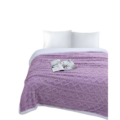 Imagen 2 del producto FRAZADAS TEXTURIZADAS PLAZA Y MEDIA LILA