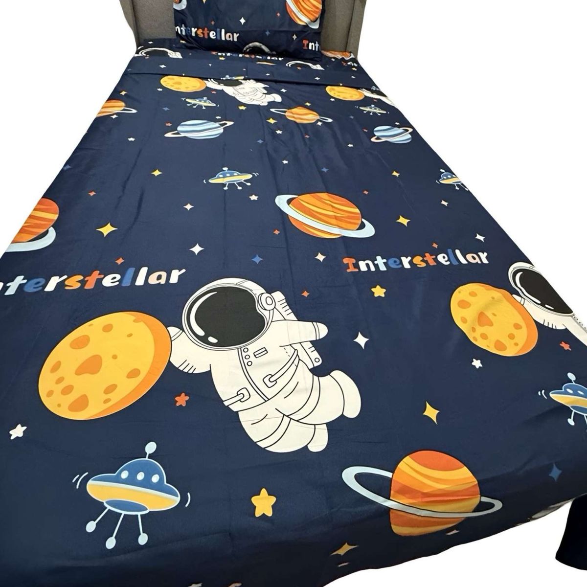 GENERICO - Set de  Sábanas niña niño infantil  1 plaza  Astronauta