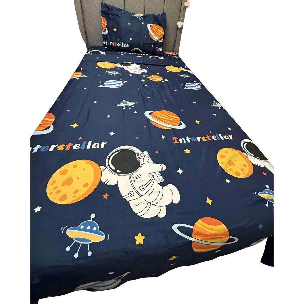 GENERICO - Set de  Sábanas niña niño infantil  1 plaza  Astronauta