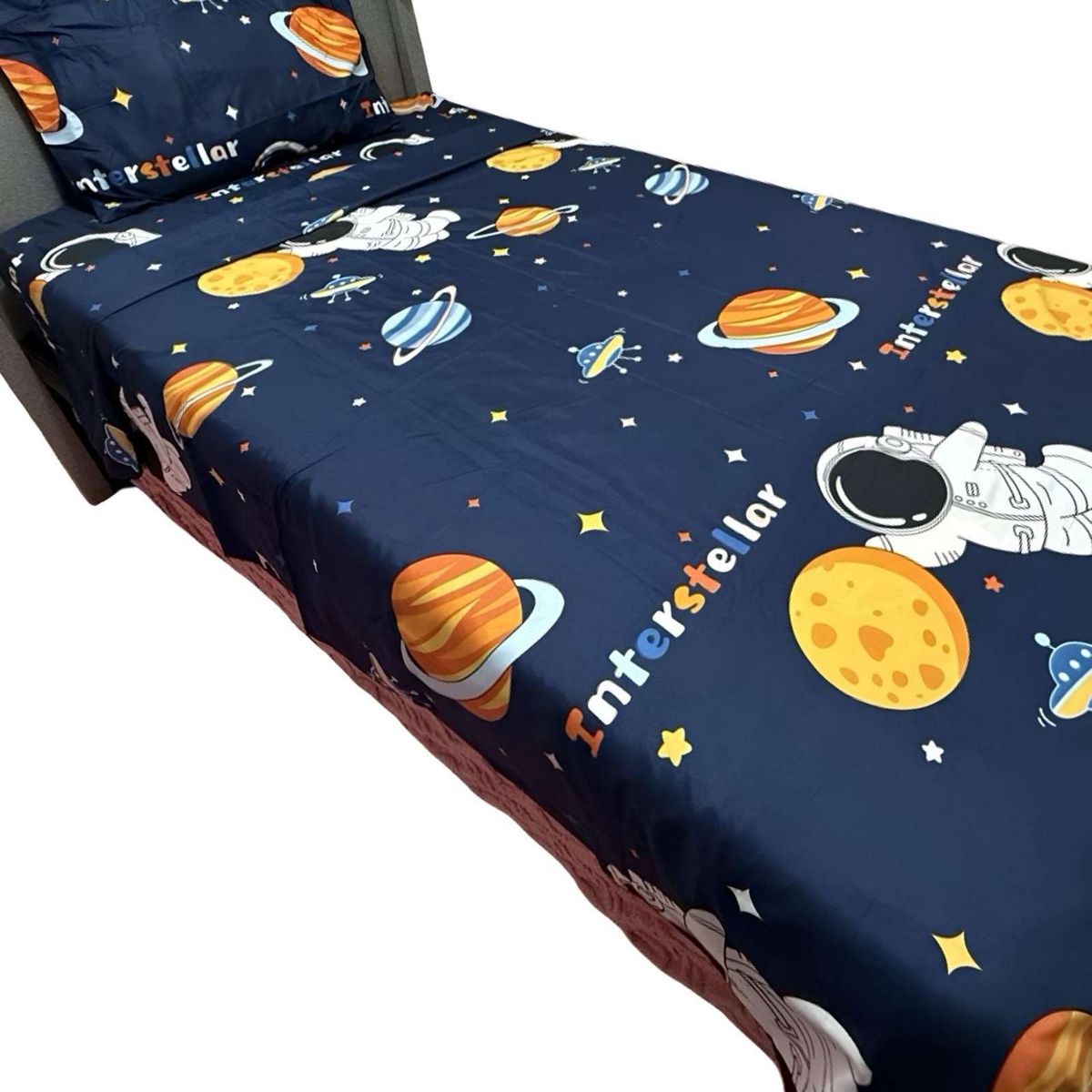 GENERICO - Set de  Sábanas niña niño infantil  1 plaza  Astronauta