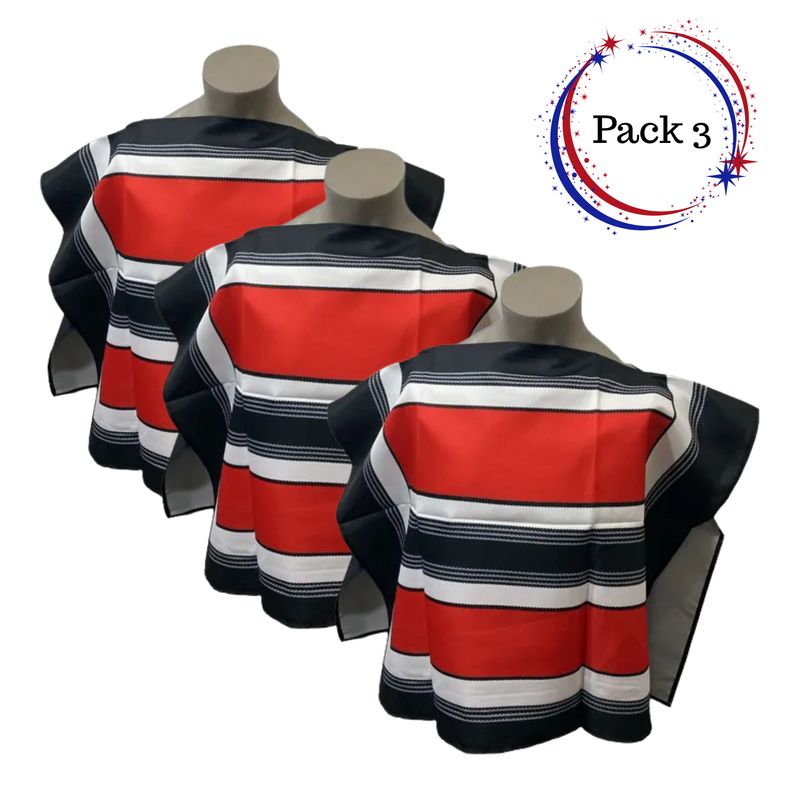 EKOL TACTICA MILITAR - Pack 3 Mantas Poncho Huaso Juvenil Fechas Patrias Viva Chile