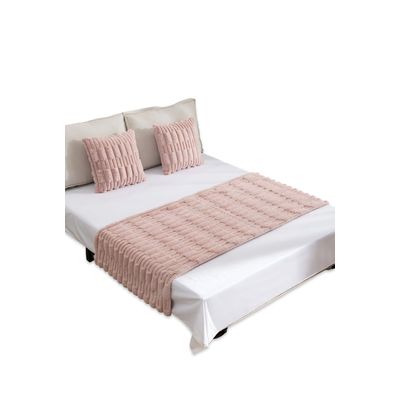 Imagen 2 del producto JUEGO DE PIECERA DE CAMA CON 2 FUNDAS MODELO BAMBÚ ROSADO