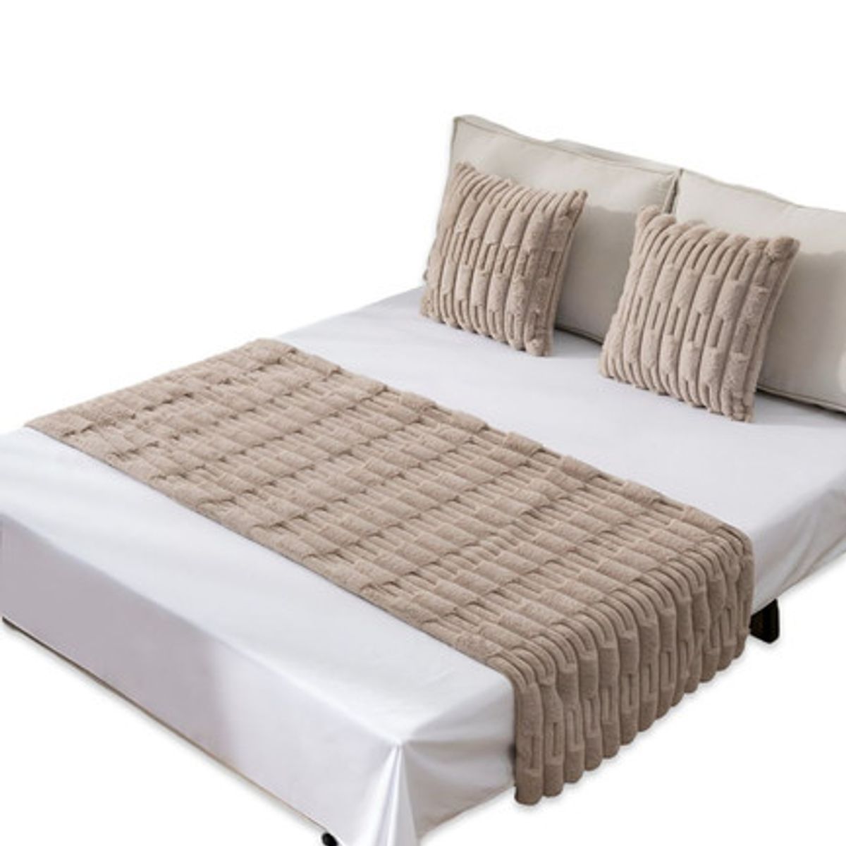 GENERICO - PIECERA DE CAMA DECORATIVA MODELO BAMBÚ  CAFÉ