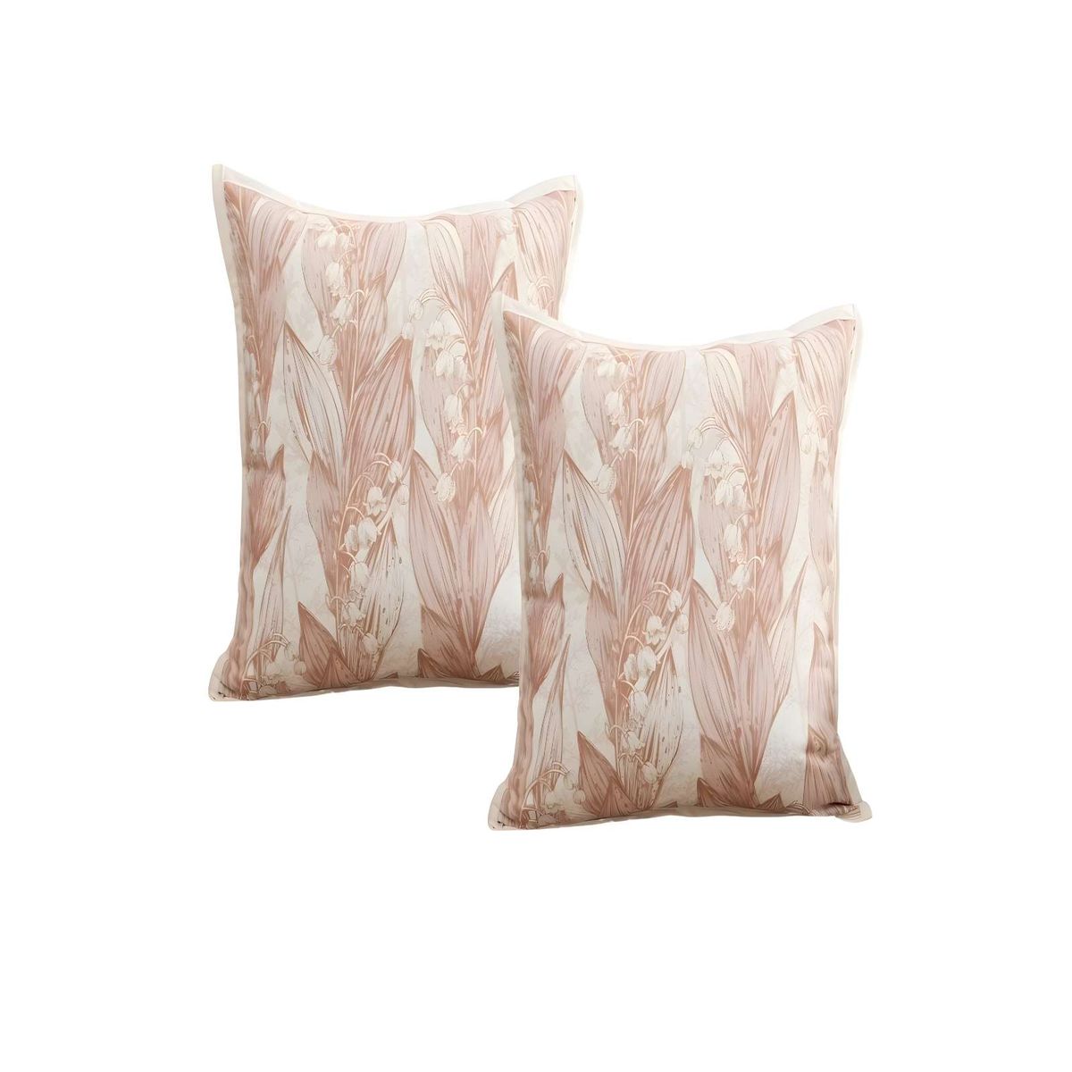 GENERICO - PACK DE 2 FUNDAS DE COJIN HOJA ROSA