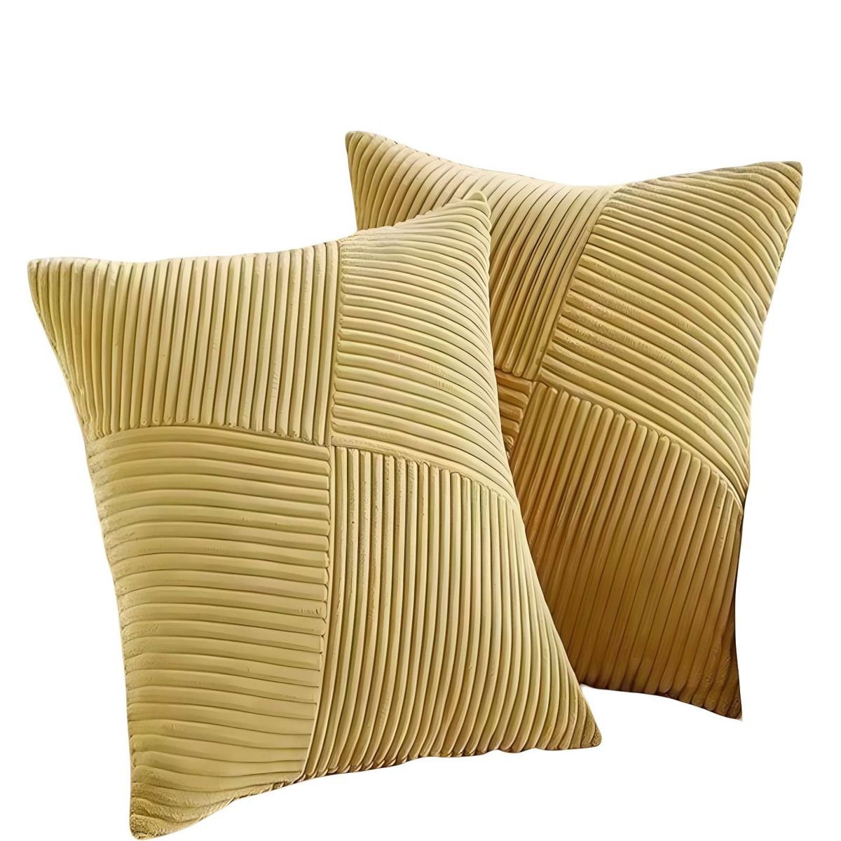 GENERICO - PACK DE 2 FUNDAS DE COJIN FELPA AMARILLO