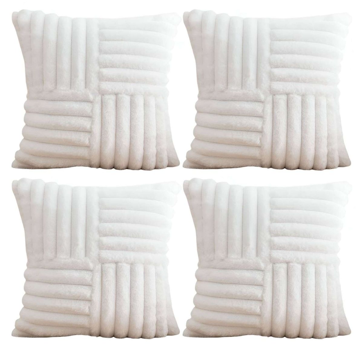 GENERICO - PACK DE 4 FUNDAS PELUDA EMPALMADA BLANCO