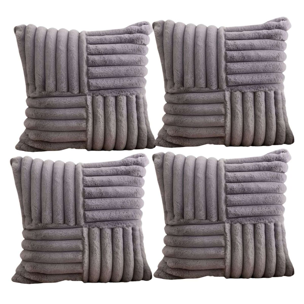 GENERICO - PACK DE 4 FUNDAS PELUDA EMPALMADA MORADO