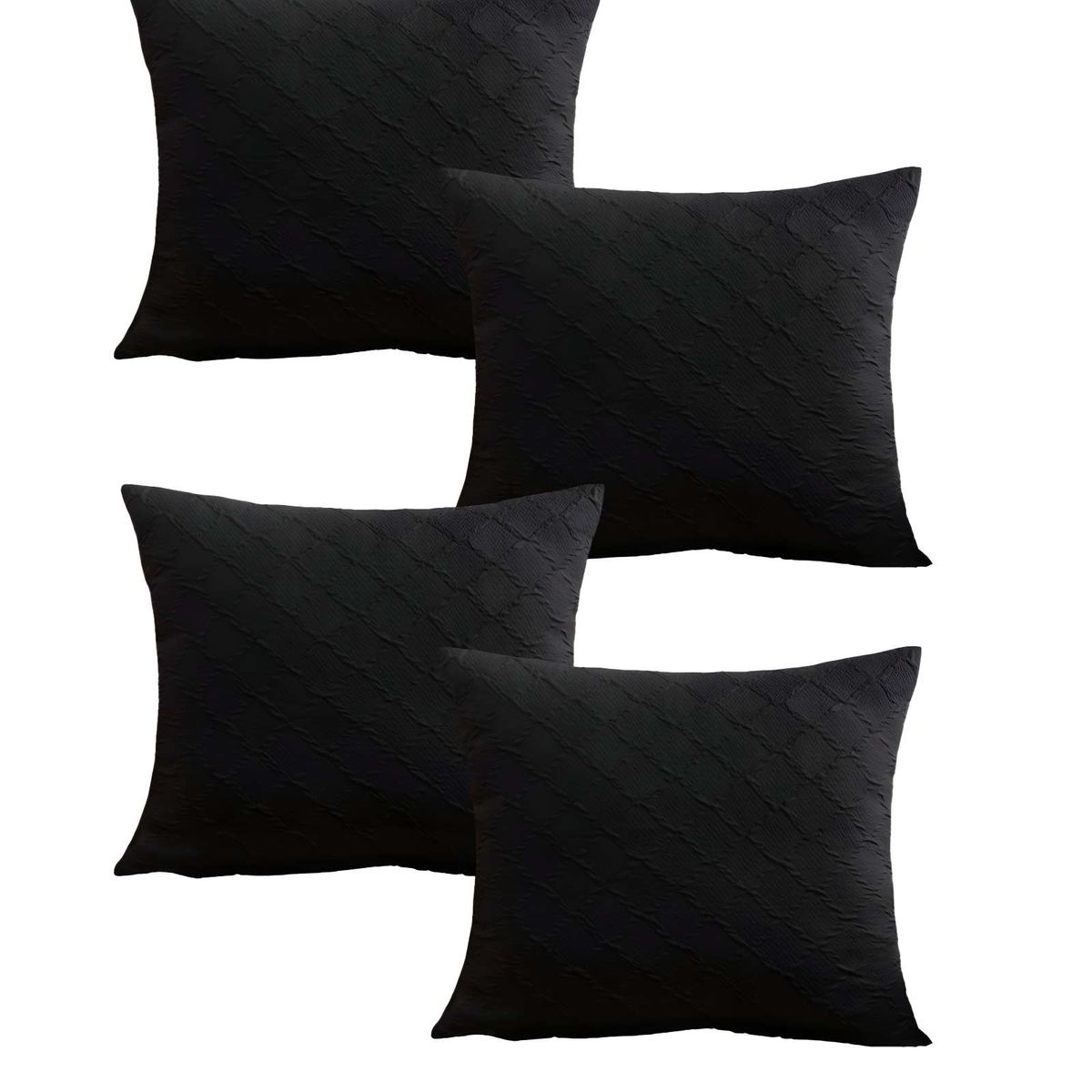 GENERICO - PACK DE 4 FUNDAS DE TERCIOPELO TRENZADO NEGRO