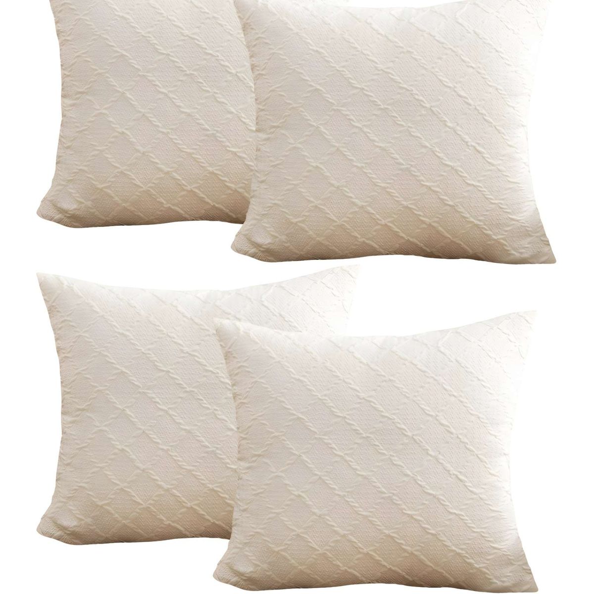 GENERICO - PACK DE 4 FUNDAS DE TERCIOPELO TRENZADO BLANCO