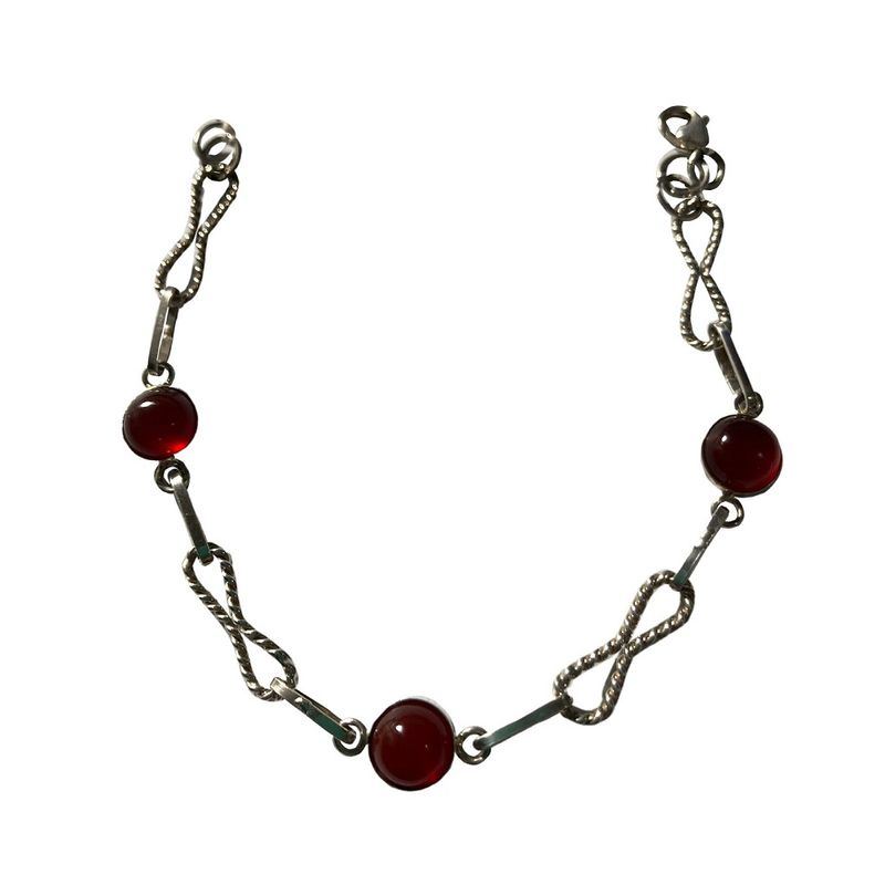 TAETHAI - Pulsera de plata con piedras Cornalinas