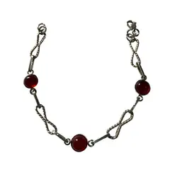 TAETHAI - Pulsera de plata con piedras Cornalinas