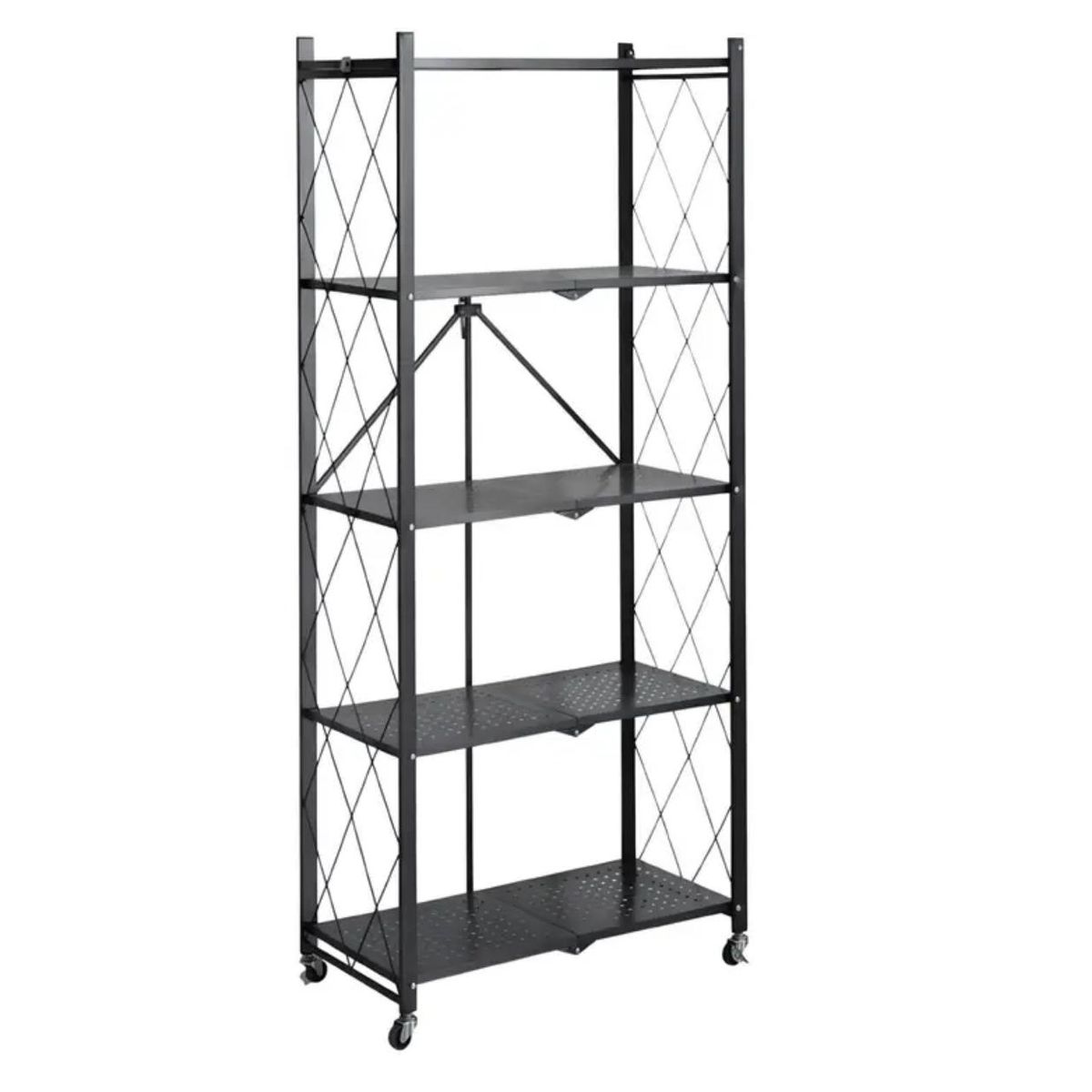 GENERICO - Estante Metálico Negro 5 Niveles 161x72x36 cm