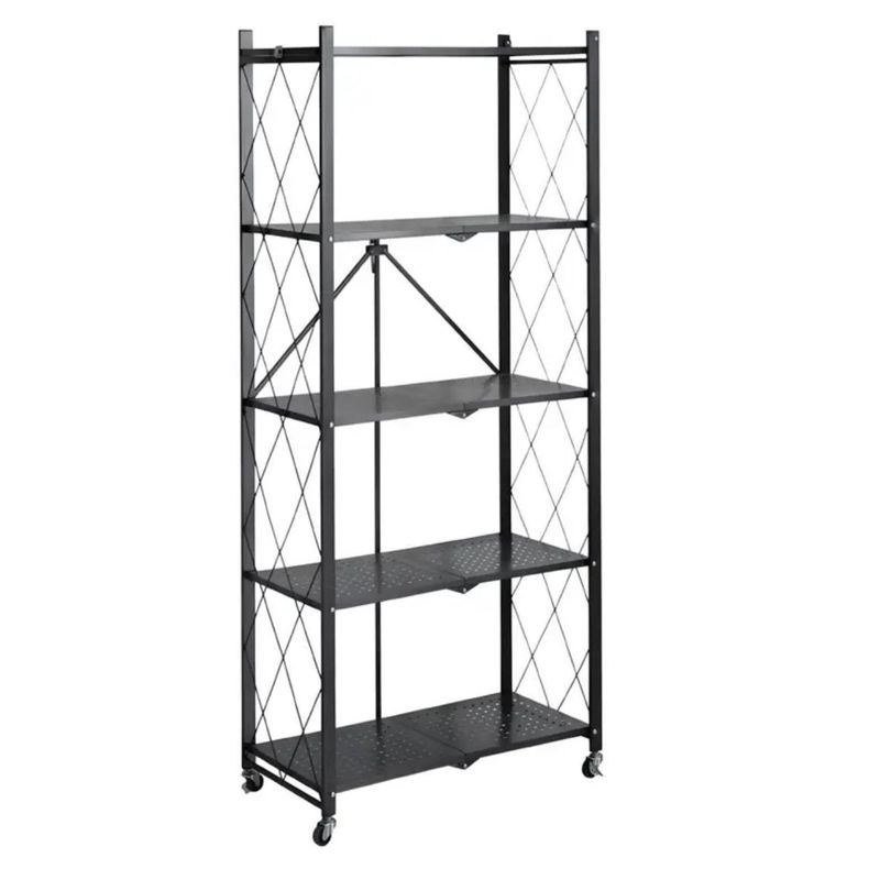 GENERICO - Estante Metálico Negro 5 Niveles 161x72x36 cm