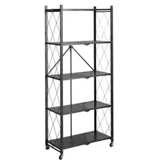 GENERICO - Estante Metálico Negro 5 Niveles 161x72x36 cm