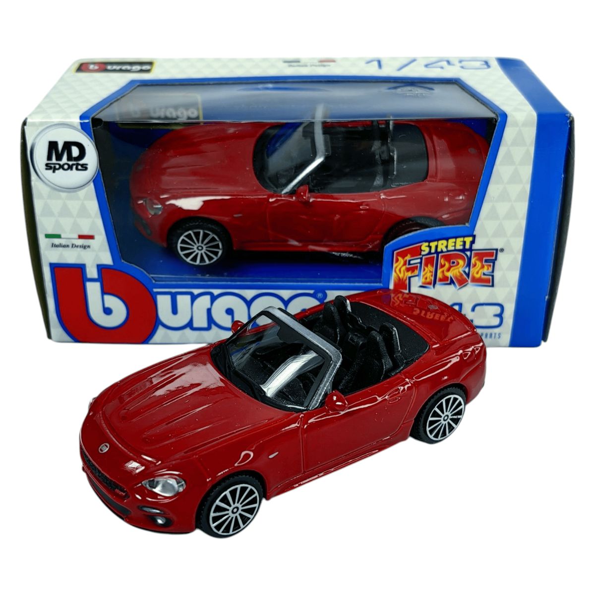 BBURAGO - Auto Deportivo Fiat 124 Spider Burago Street 1:43