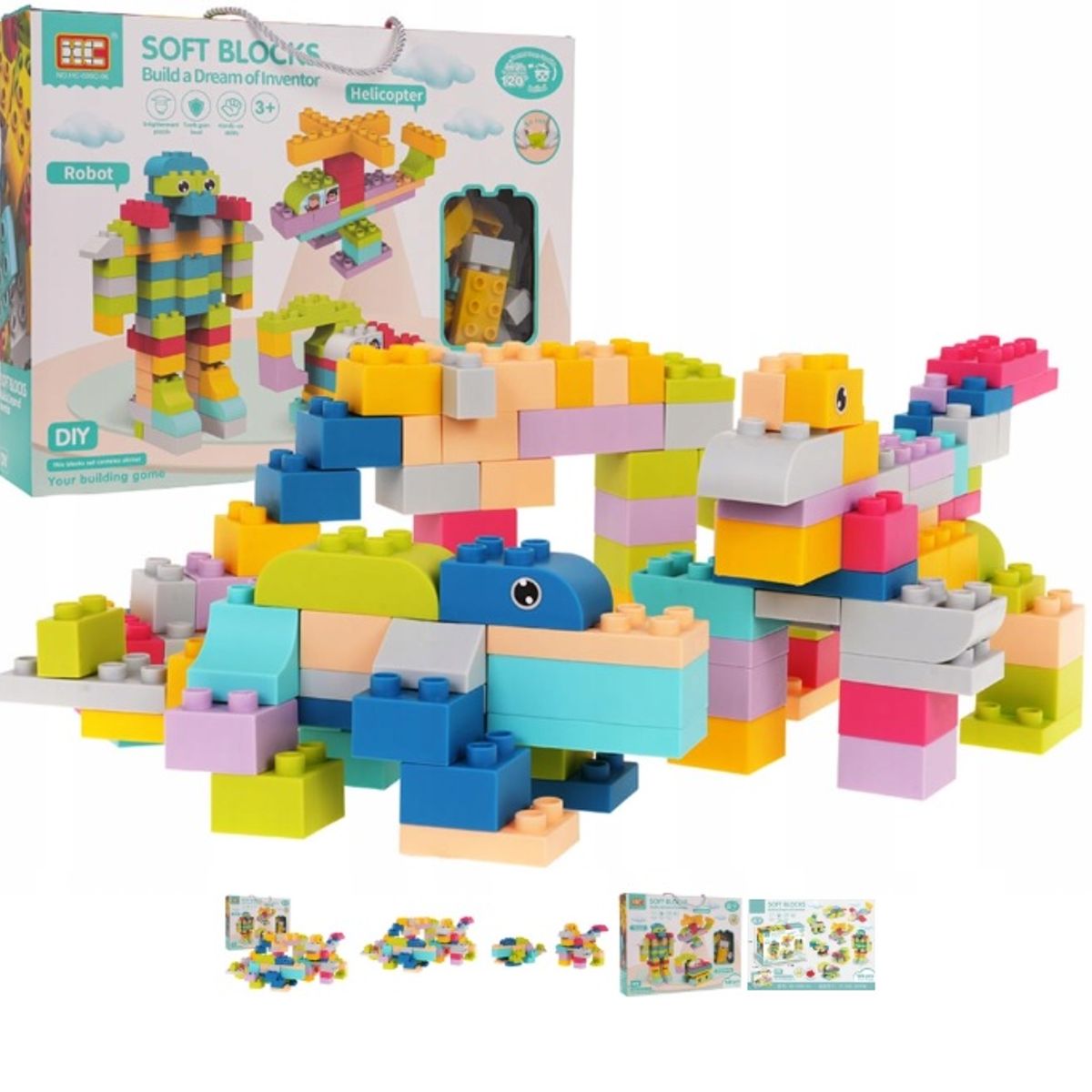 GENERICO - Juego De Bloques 126 piezas ultra suaves hervibles