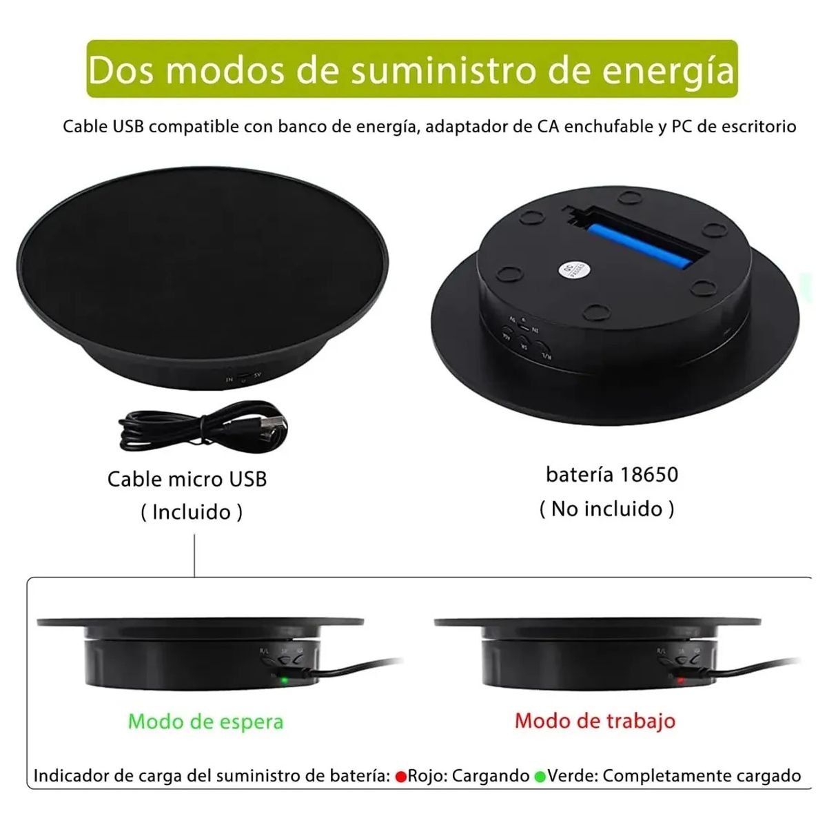 GENERICO - Base Giratoria Eléctrica De 3 Velocidades, Soporta 8 Kg 20cm