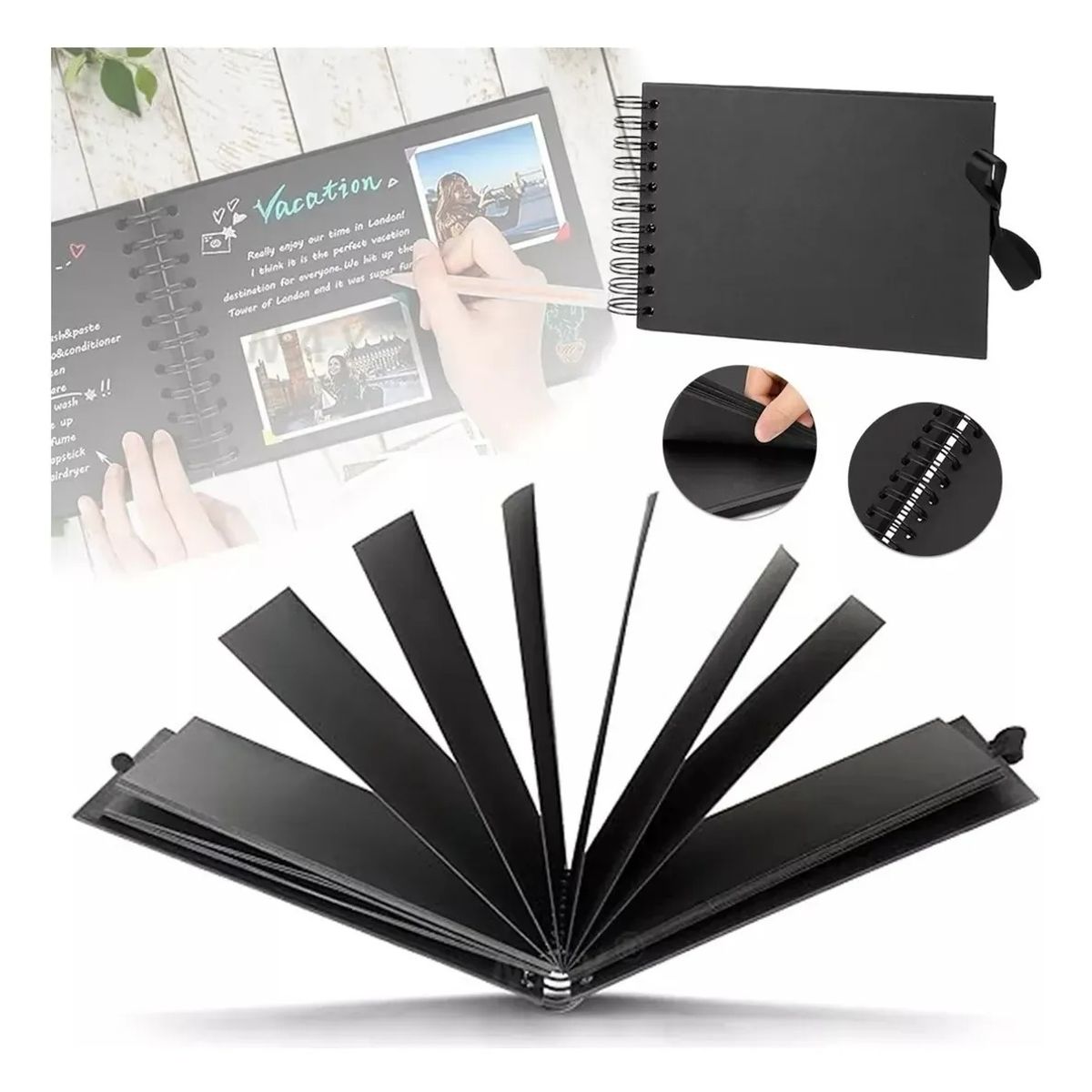 GENERICO - Álbum De Fotografías O Recortes Con 40 Hojas 80 Fotos