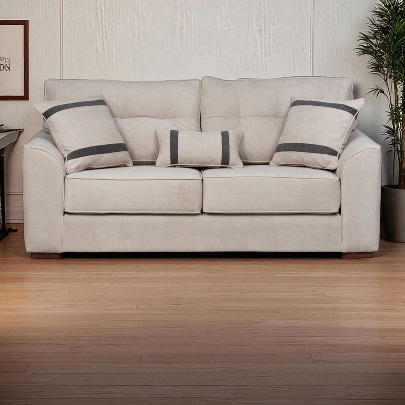 GENERICO - Sofá Montreal 3 Cuerpos Lino Finesse Beige
