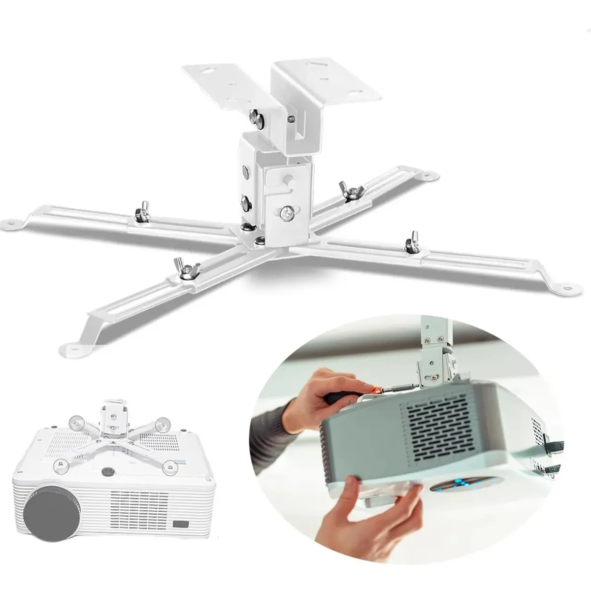 GENERICO - Soporte Proyector Anclaje al Recho Con Rotación 90 Grados