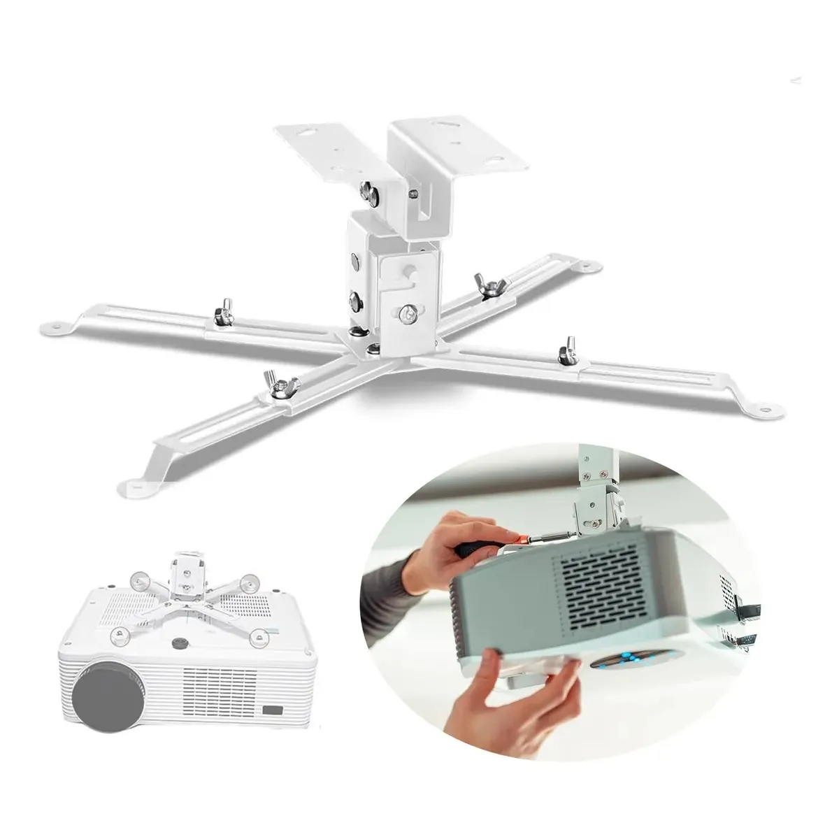 GENERICO - Soporte Proyector Anclaje al Recho Con Rotación 90 Grados