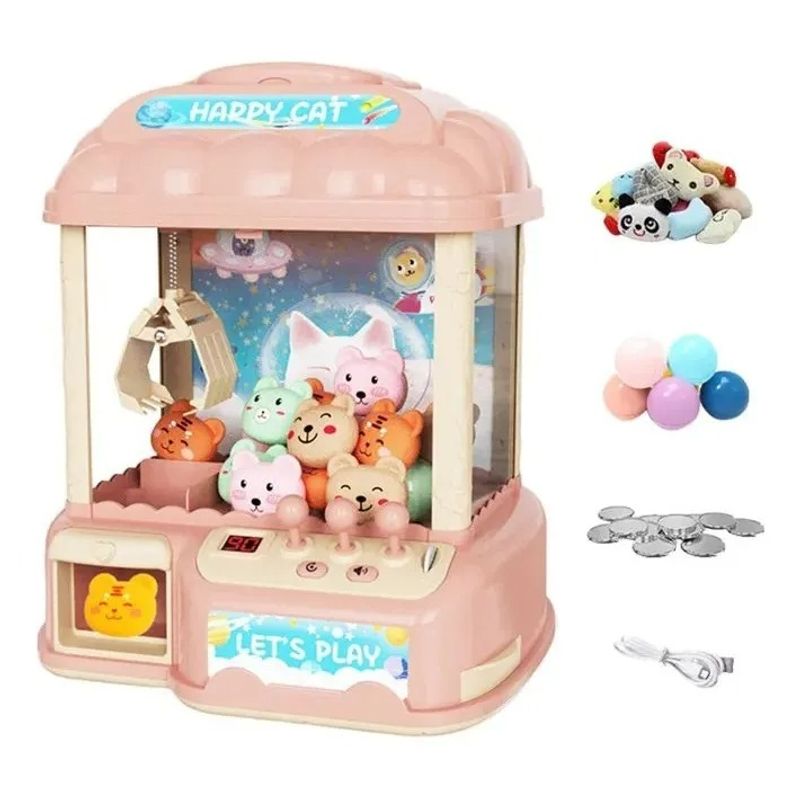 GENERICO - Mini Maquina Saca Peluches Sorpresas Juguete Gato Rosa