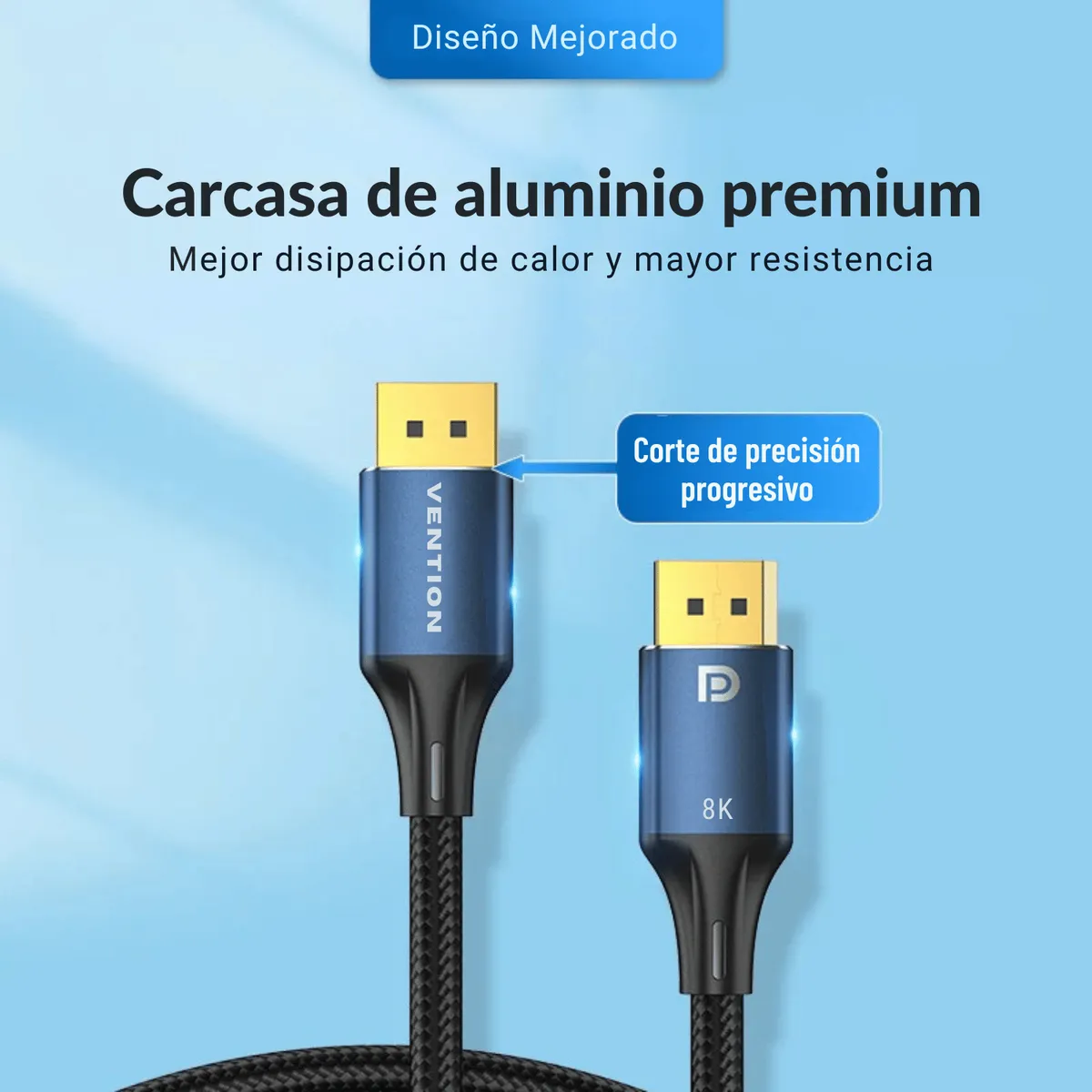 VENTION - Cable Displayport 8k Vention 3m Alta Velocidad Gaming Pc Mon