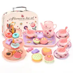 ATURE - Juego De Té Plásticos 46 Pcs Accesorios Juguete Comida Niñas