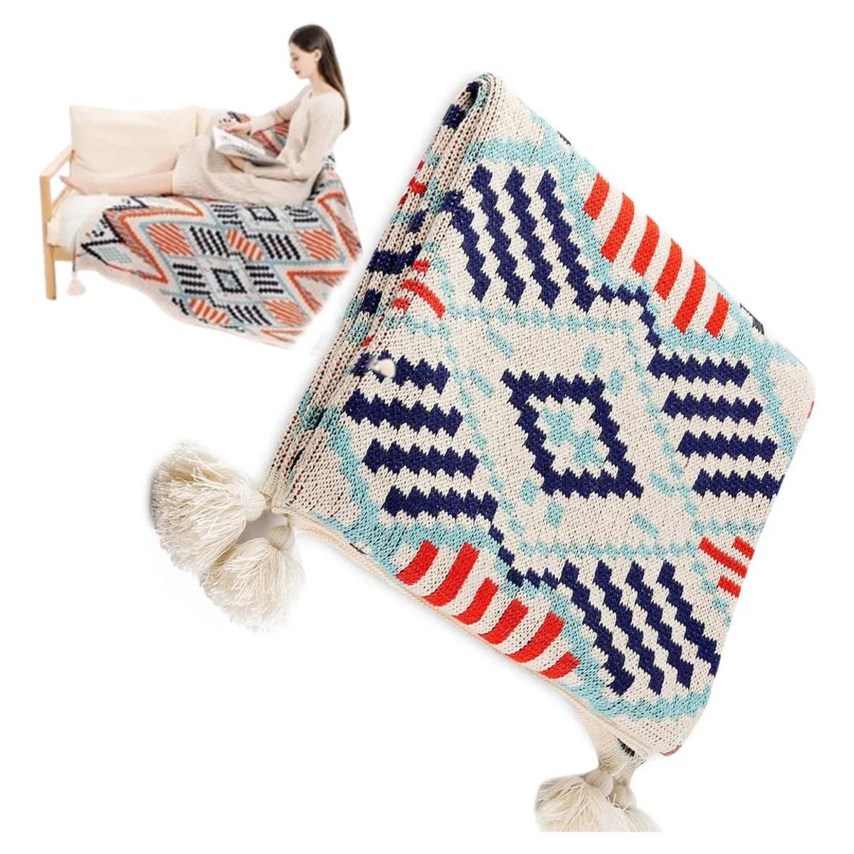 GENERICO - Manta Decorativa Tejida Para Sillon Piecera Cama 130x170cm