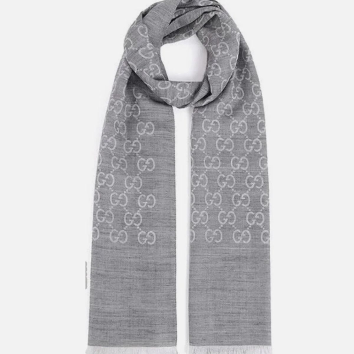 GUCCI - GUCCI Bufanda  de Doble Jacquard de Lana Para Mujer - Beige Claro