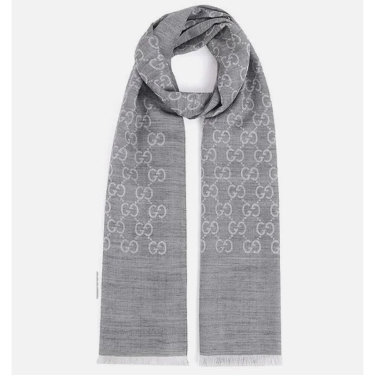 GUCCI - GUCCI Bufanda  de Doble Jacquard de Lana Para Mujer - Beige Claro