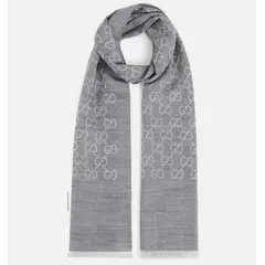 GUCCI - Bufanda de Doble Jacquard de Lana Para Mujer - Beige Claro