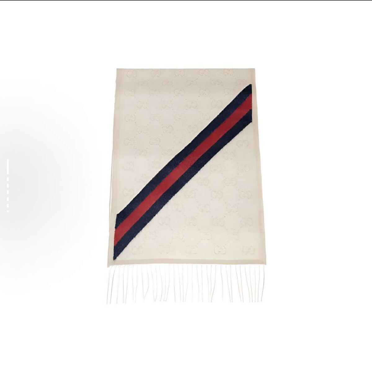 GUCCI - GUCCI Bufanda  de Jacquard de Lana con Franja Negro-Roja Unisex