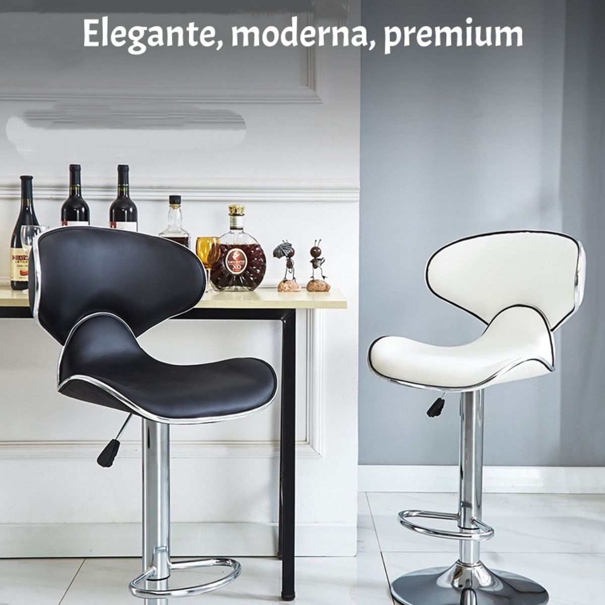 LUBABYCAS - Pack 2 Sillas Piso Bar Premium Café Altura Regulable YC229