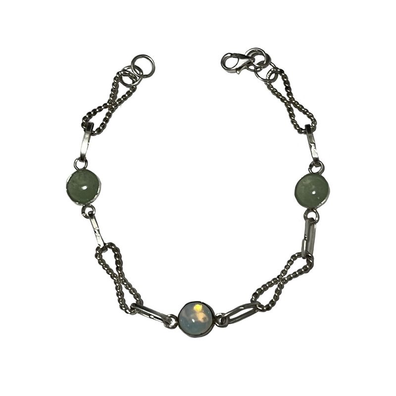 TAETHAI - Pulsera plata 925 con 2 tipo de Piedras
