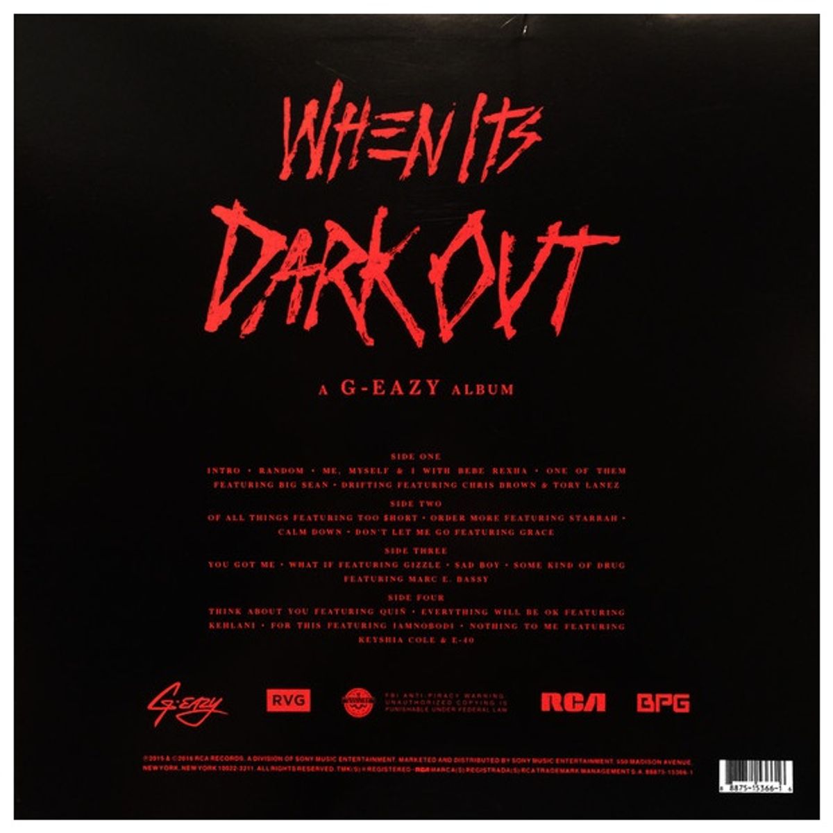 GENERICO - G-EAZY - WHEN IT'S DARK OUT (2LP) / VINILO
