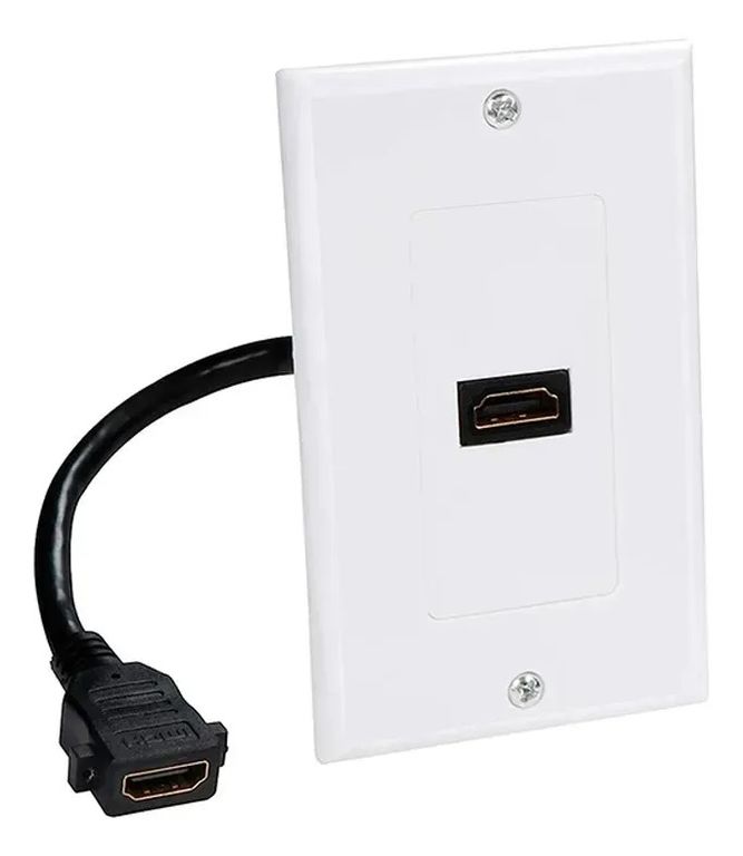GENERICO Placa De Pared Hdmi (1 Puerto) Cables Hdmi 4k 10 Cms