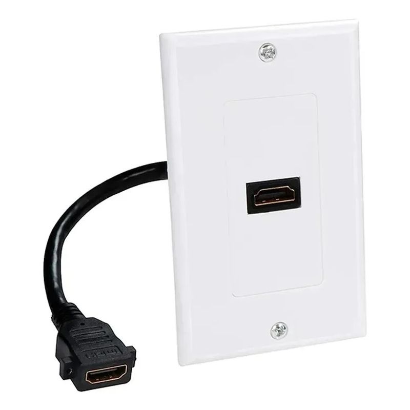 GENERICO - Placa De Pared Hdmi (1 Puerto) Cables Hdmi 4k 10 Cms