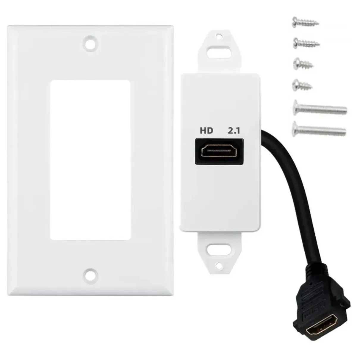 GENERICO - Placa De Pared Hdmi (1 Puerto) Cables Hdmi 4k 10 Cms