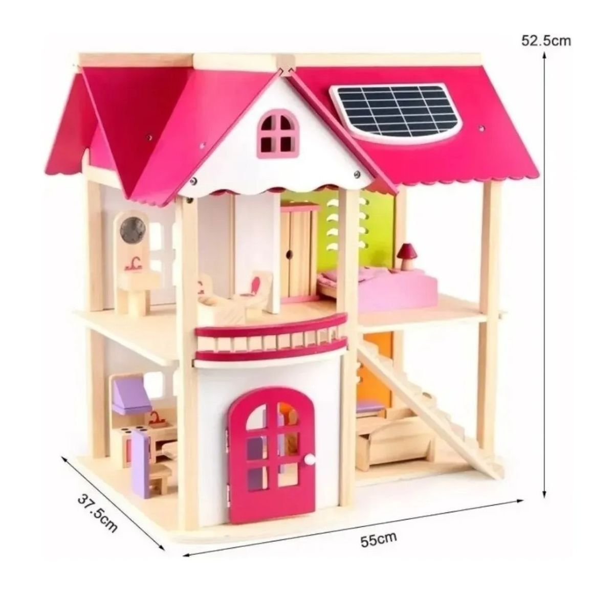 GENERICO - Casa De Muñecas Grande Realista Juguete Didáctico De Madera