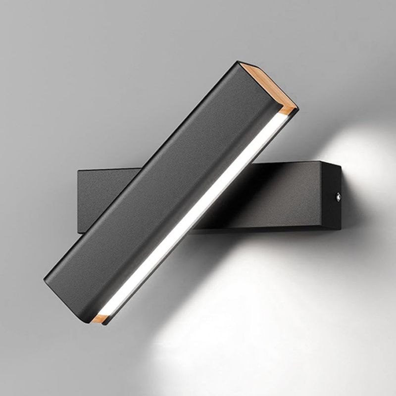 TATEE - Lámpara de pared Lámpara de noche Luces del dormitorio Giratorio negro