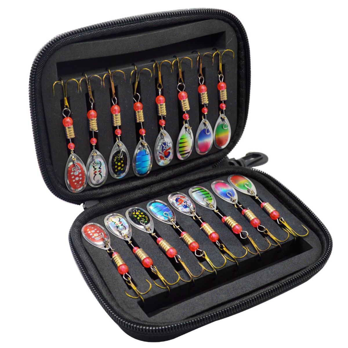 ATURE - Juego 16pcs Cucharas De Pesca Señuelos De Metal Multicolor
