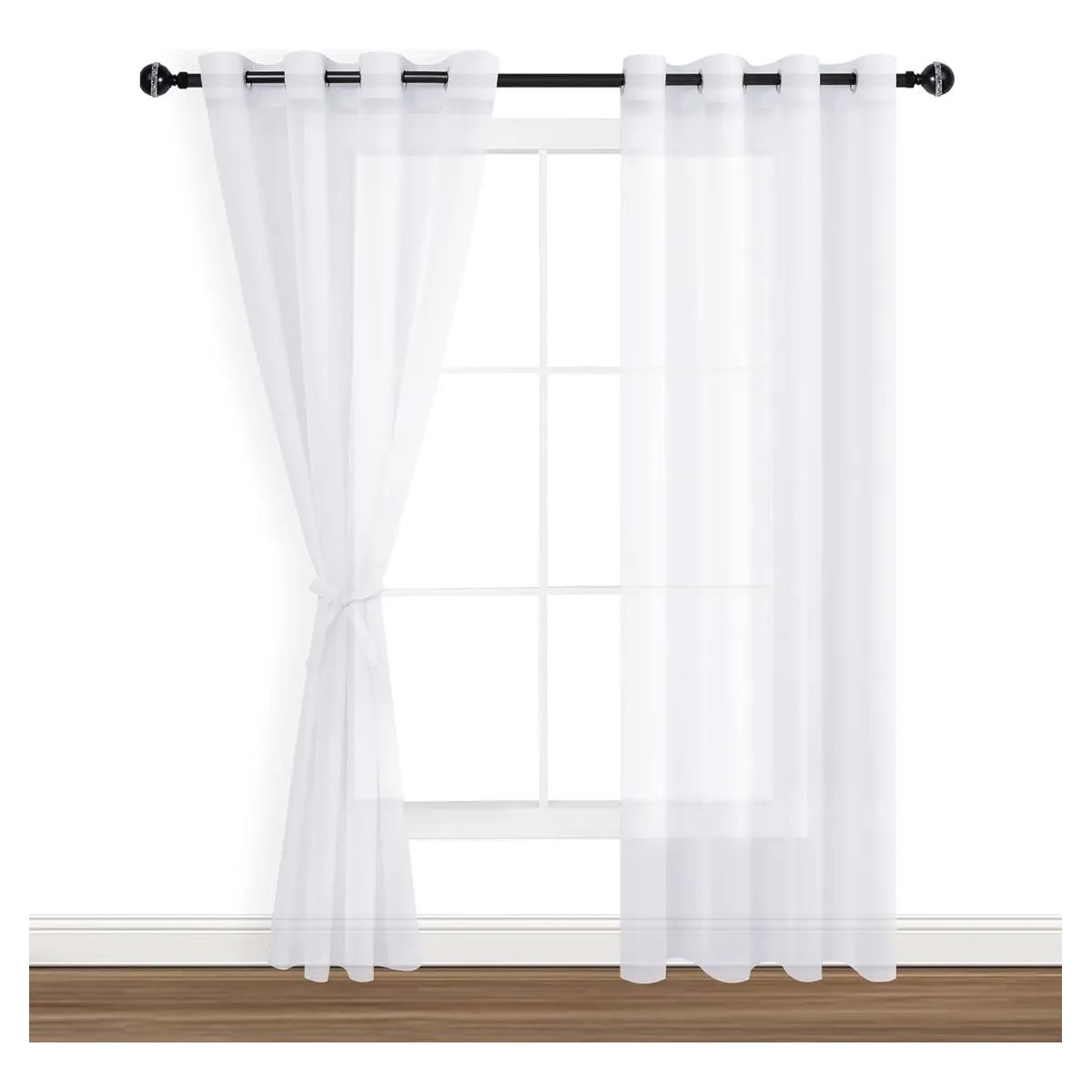 SUPERCENTER - Visillo Hecha Velo Luvia Con Argolla 140*220cm 2 Paños