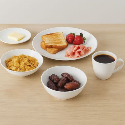 Imagen 2 del producto Pack Vajilla 10 Piezas Blanco Crema Plato Taza Bowl