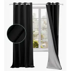ATLAS - Cortina 100% Blackout Engomada Termica Negra