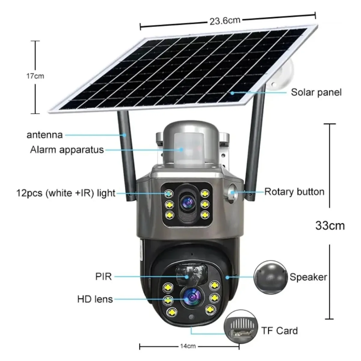 MUNDO MAGIA - Cámara de Seguridad Solar 4g funciona Con Chip De Celular Full HD