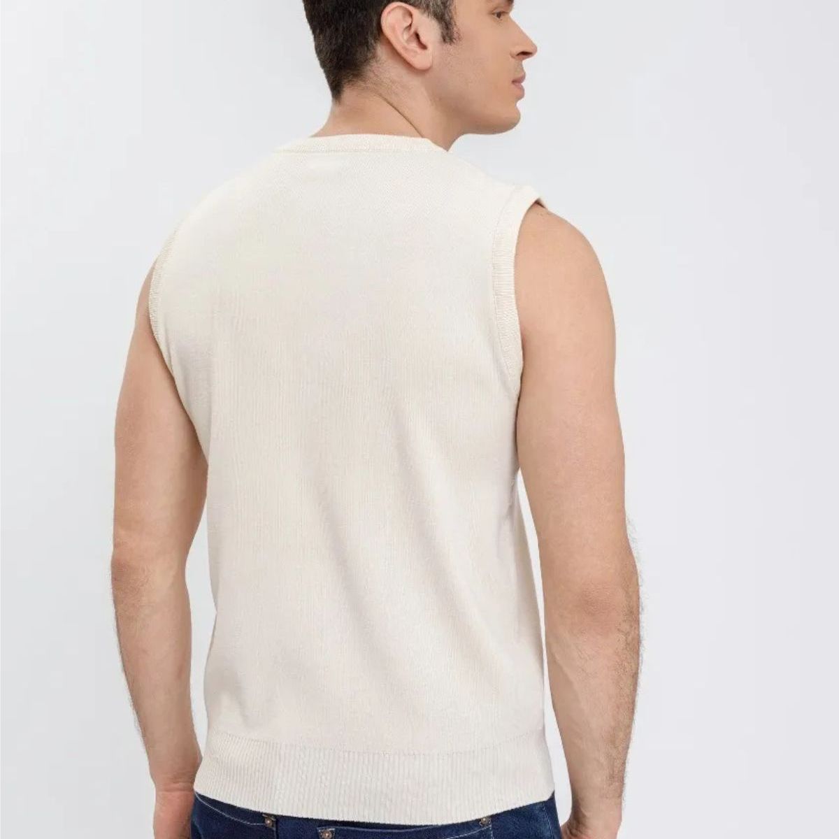 LOOK SHOP - Sweater Sin Mangas Hombre Cuello V, Excelente Calidad 131
